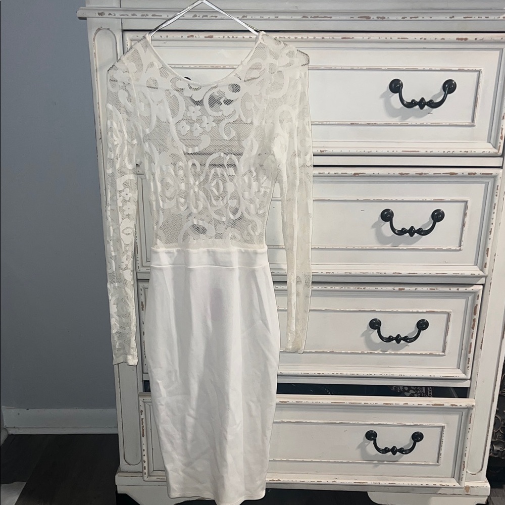 Love Culture White Long Sleeve Lace Dress